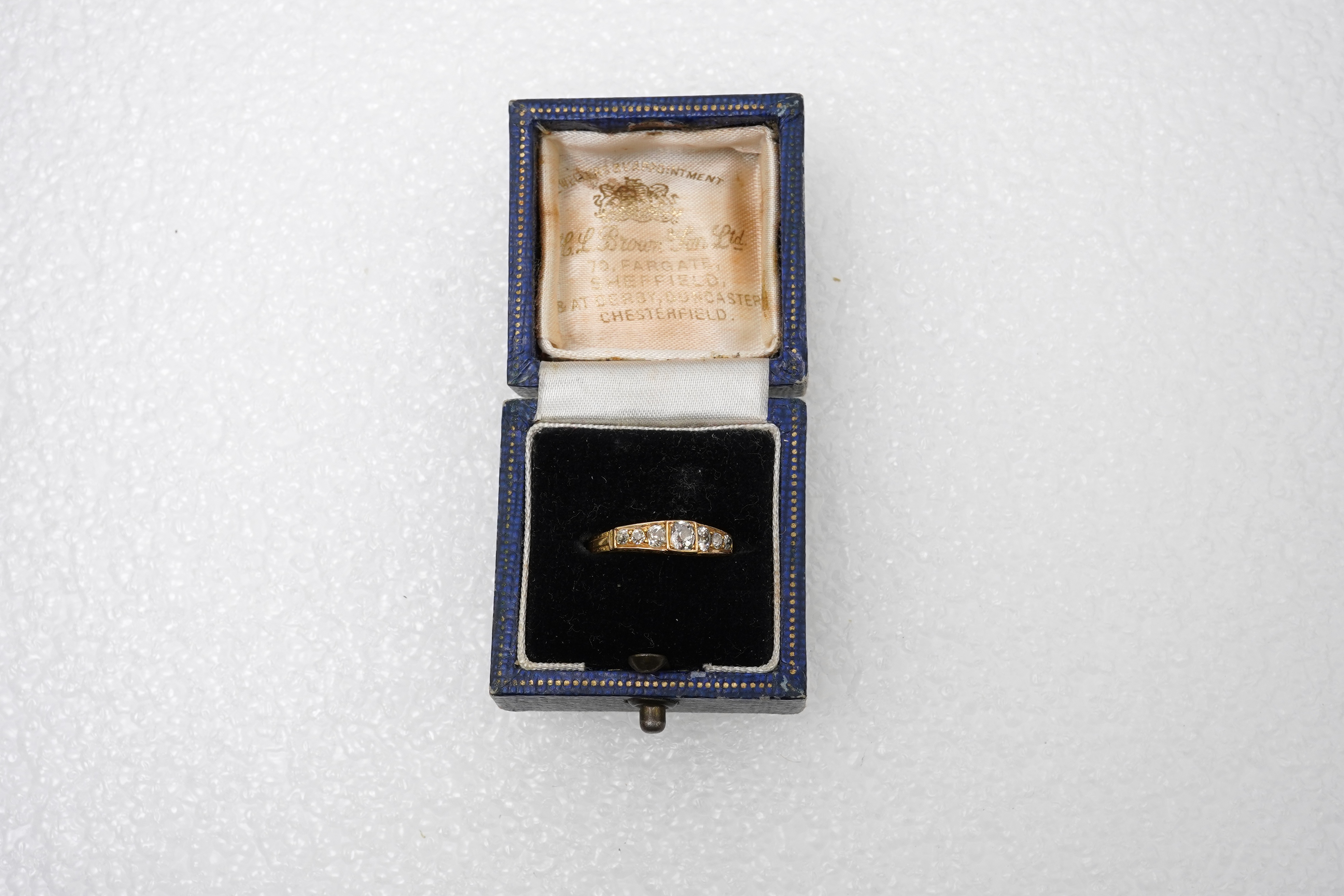 A Victorian diamond mourning ring, circa 1879